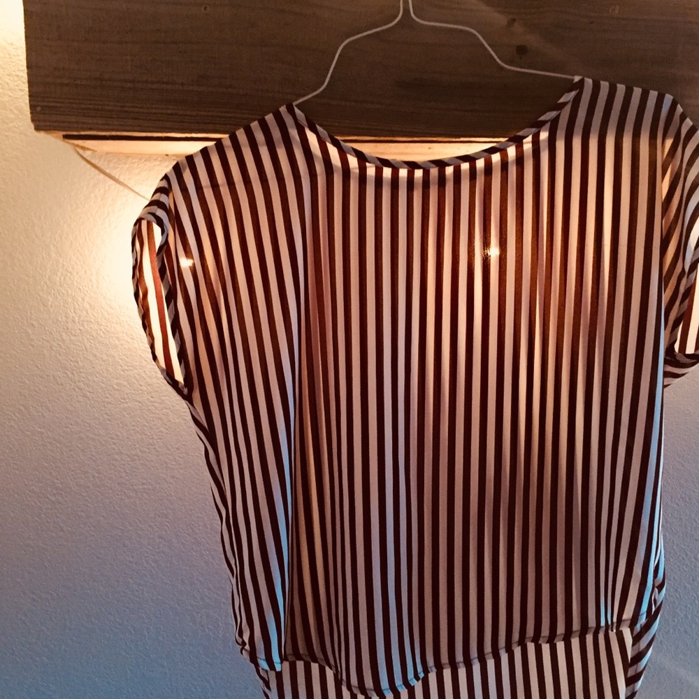 High low striped top